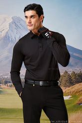 Áo Polo Golf Nam Dài Tay ARISLE LS Falcon Black